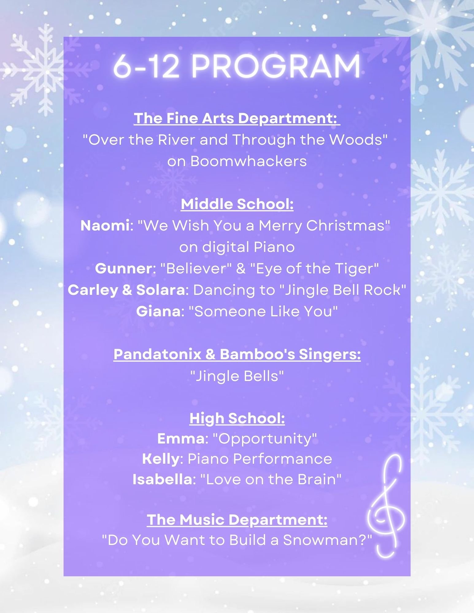 Purple Blue Simple Live Music Concert Program